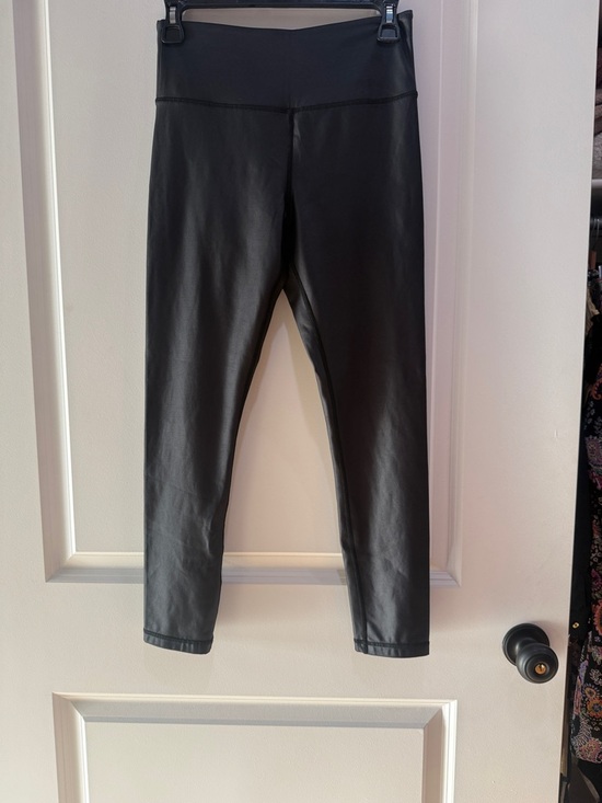 Zyia Active Pants - Black Faux Leather Leggings - Women's High-Rise Legging